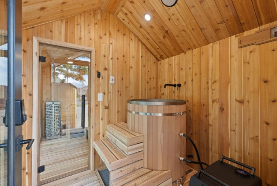 Sweaty Yeti Sauna Plus Barrel Plunge | 6–8 Person Outdoor Cabin