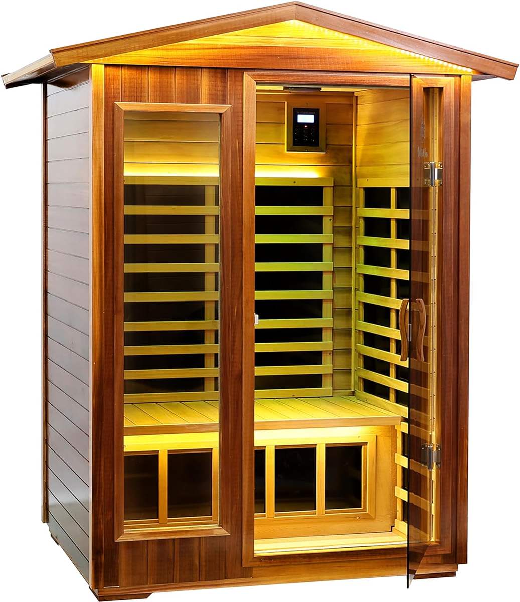 Eldvik 2-Person Outdoor Infrared Sauna | Canadian Red Cedar, Low-EMF | Valgard Works