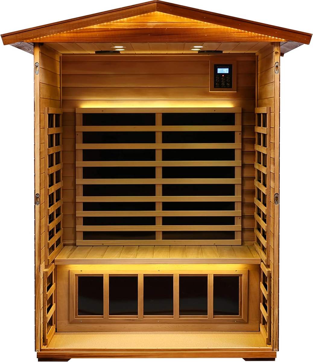 Eldvik 2-Person Outdoor Infrared Sauna | Canadian Red Cedar, Low-EMF | Valgard Works