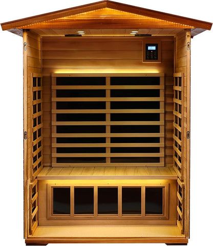 Eldvik 2-Person Outdoor Infrared Sauna | Canadian Red Cedar, Low-EMF | Valgard Works