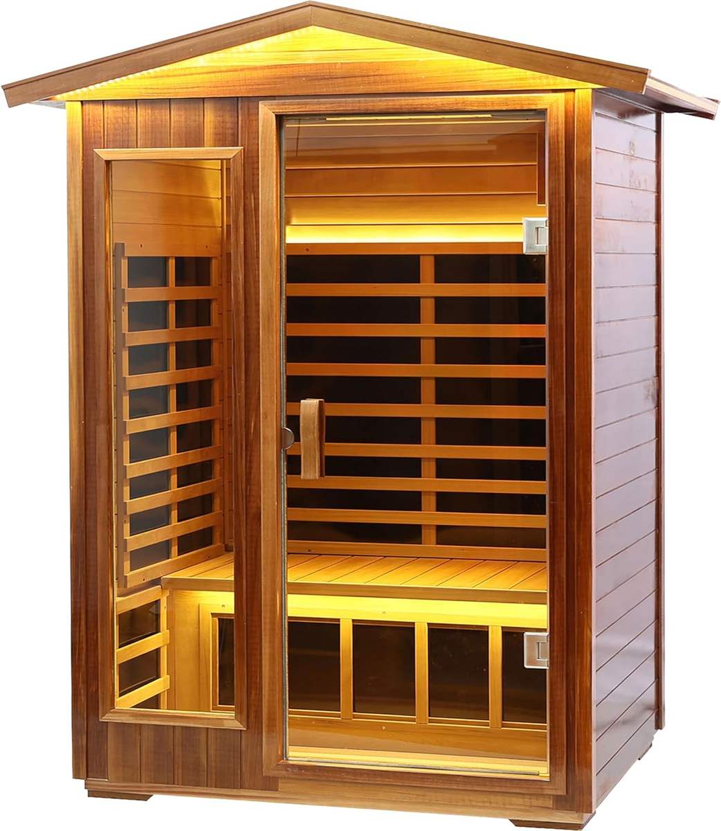 Eldvik 2-Person Outdoor Infrared Sauna | Canadian Red Cedar, Low-EMF | Valgard Works