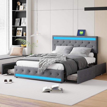 TruComfort Luminara Smart Bed – RGB LED Lighting & Built-In Storage