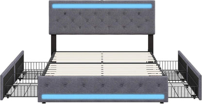 TruComfort Luminara Smart Bed – RGB LED Lighting & Built-In Storage