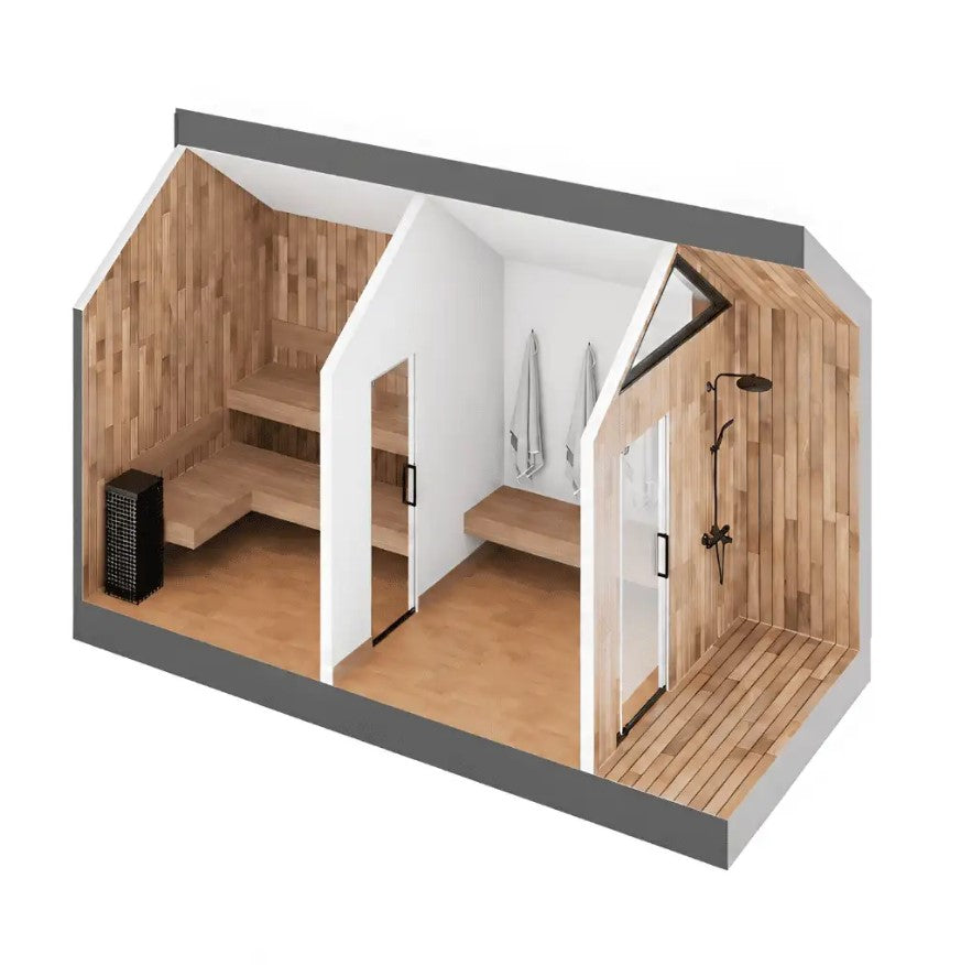 Sweaty Yeti Sauna Plus | 6–8 Person Outdoor Sauna with Changing Room