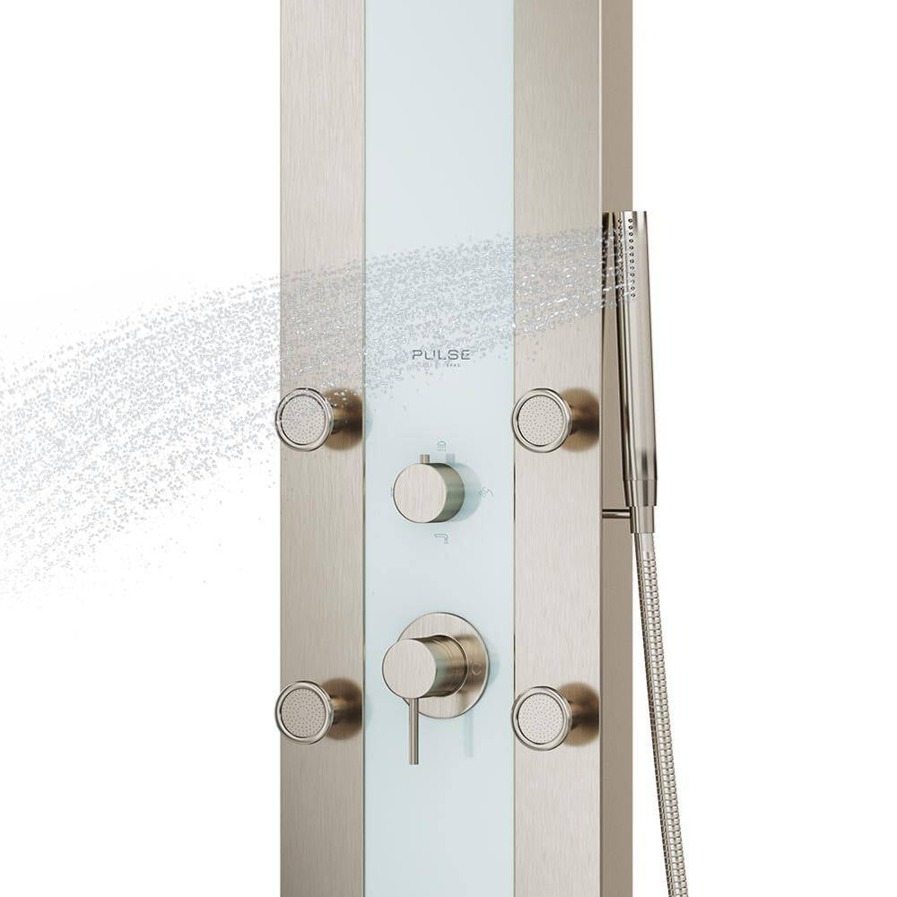 Tropicana 6-Jet Shower System in White Glass