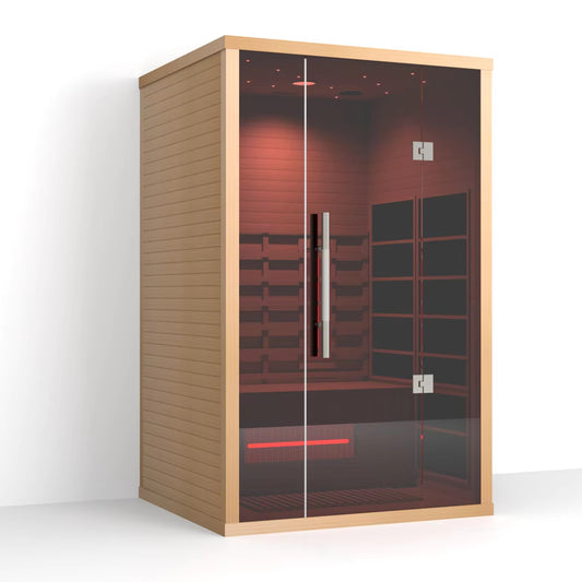 Lumin Two 2-Person Indoor Infrared Sauna | Canadian Hemlock | Orivon Wellness