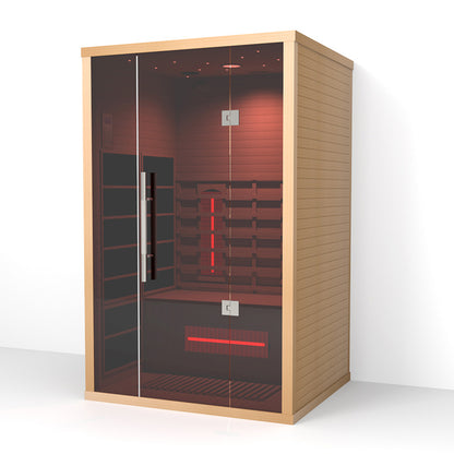 Lumin Two 2-Person Indoor Infrared Sauna | Canadian Hemlock | Orivon Wellness