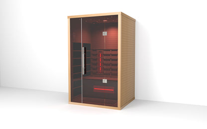 Lumin Two 2-Person Indoor Infrared Sauna | Canadian Hemlock | Orivon Wellness